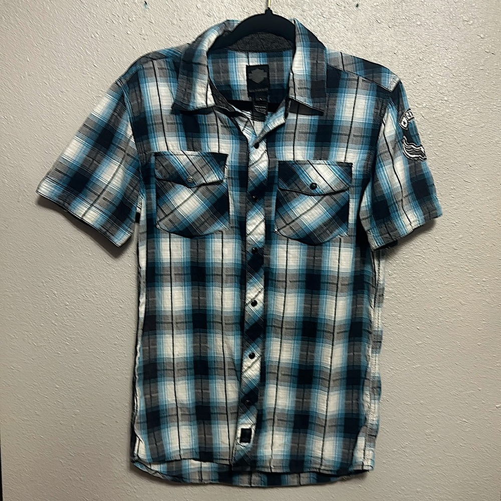 Harley Davidson short sleeve button down shirt